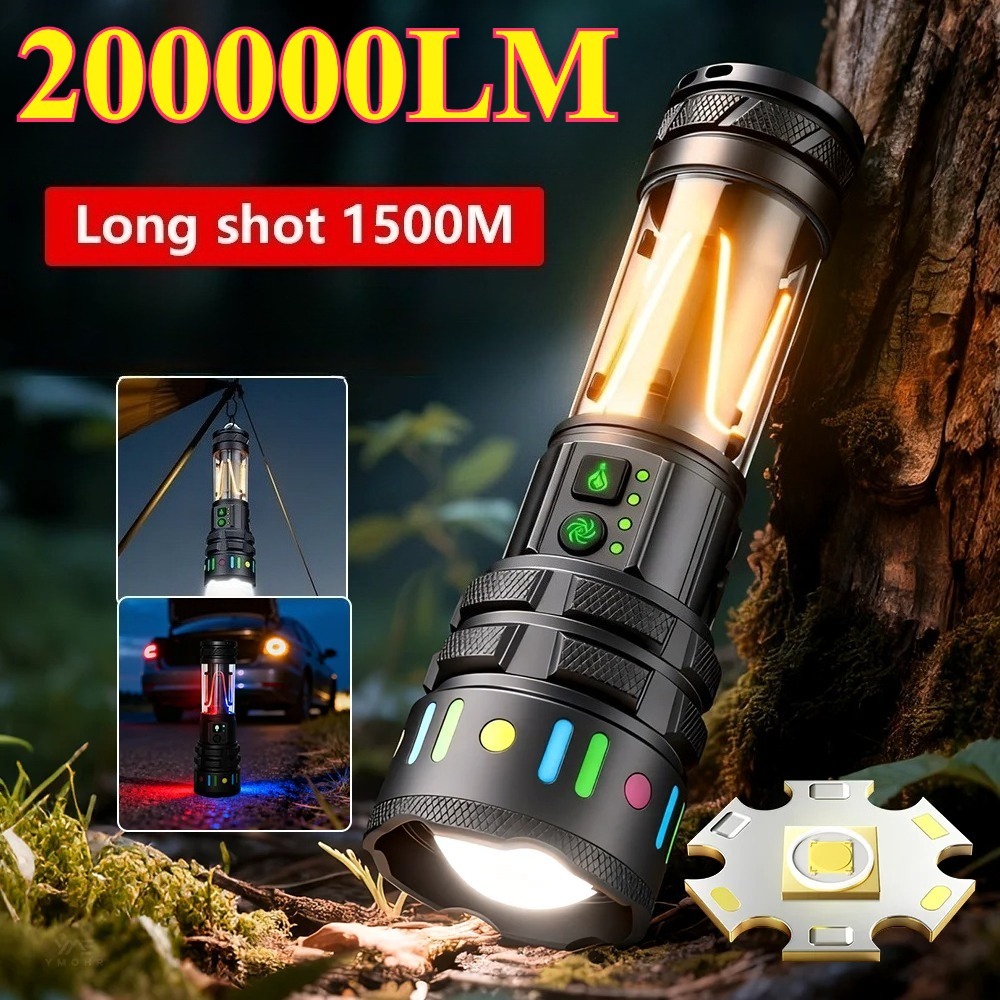 Outdoor Power For Lights - Krachtige ultraheldere LED-zaklamp Type-C, snel oplaadbare