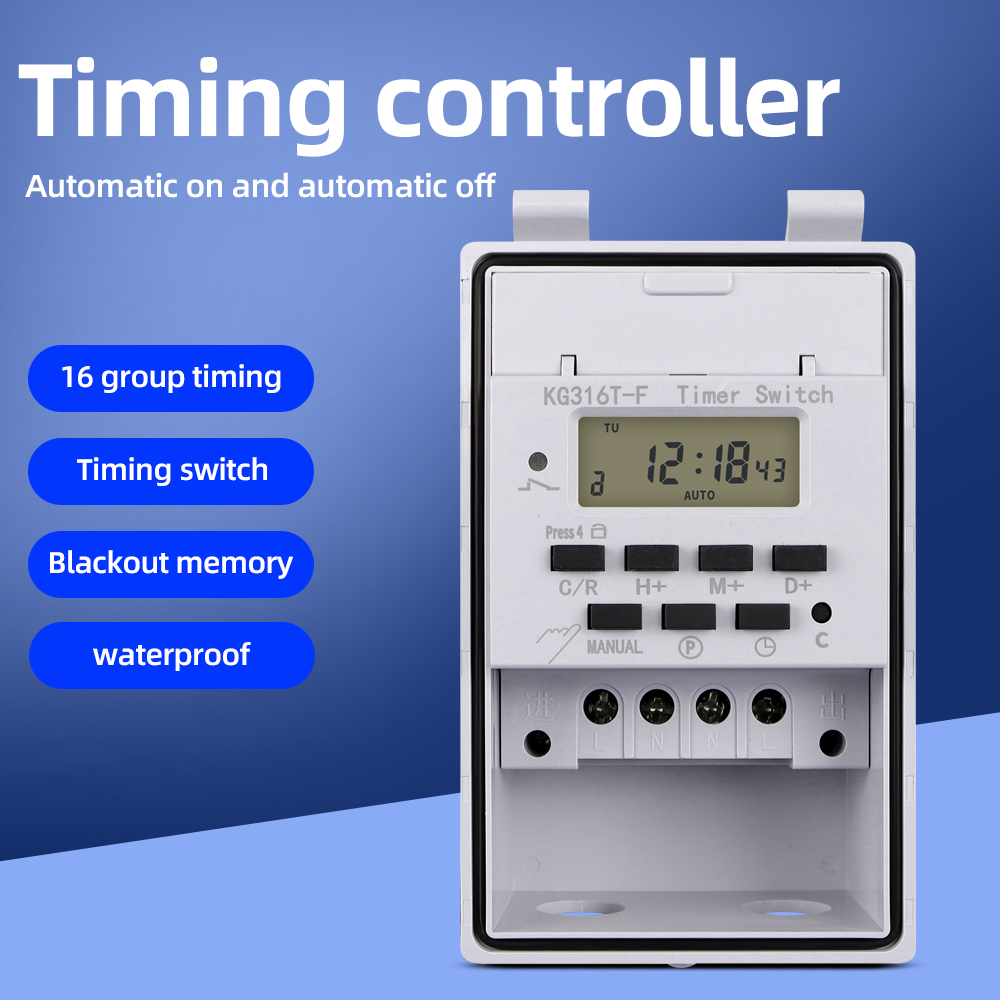 Outdoor Power Timer - Digitale Tijdschakelaar 220V 30A Waterdichte Muur