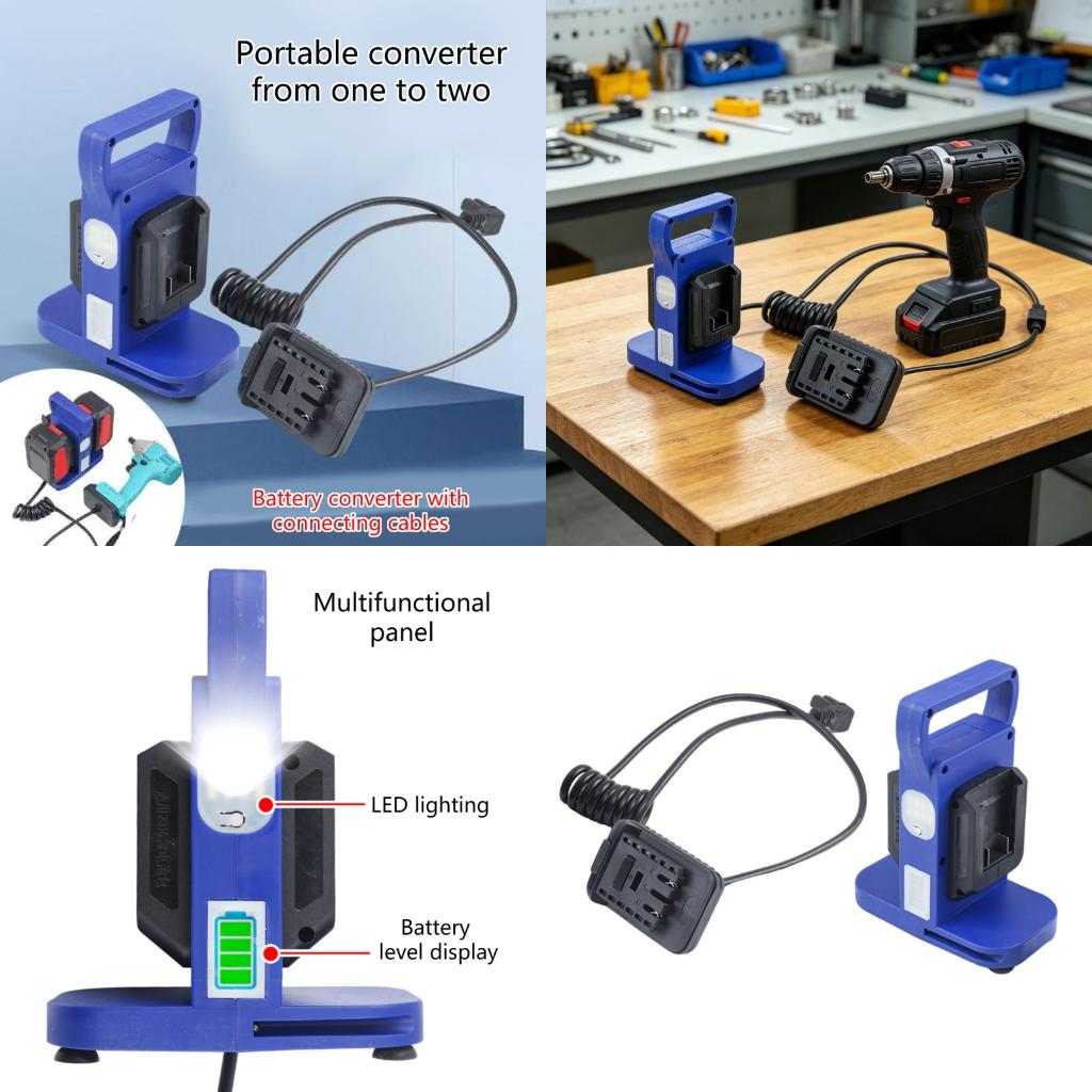 Outdoor Power Double Adapter - Stroomverdeelunit-adapterconverters met geïntegreerde werklamp Voor hoge