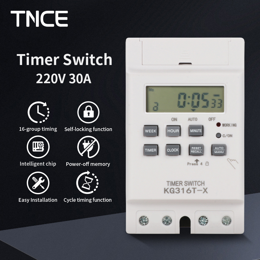 Outdoor Power Timer - TNCE 30A tijdschakelaar 220V voor straatverlichting,