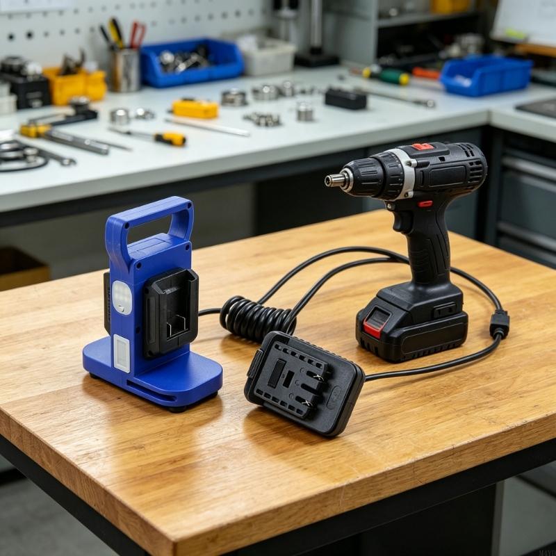 Outdoor Power Double Adapter - Handheld dubbele uitgangsstroomomvormeradapter met ingebouwd licht