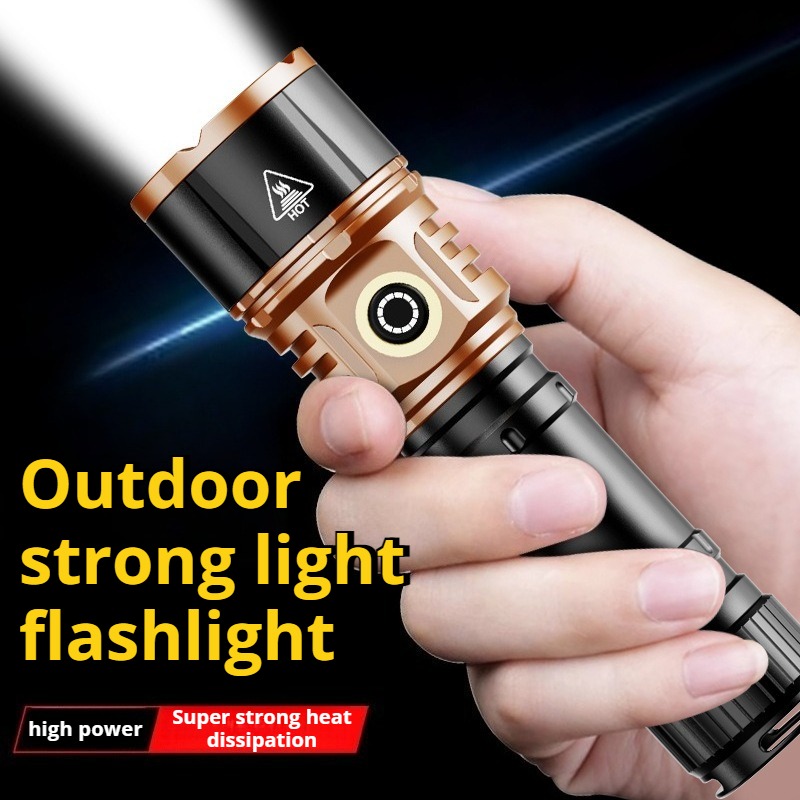Outdoor Power For Lights - Sterk licht, krachtige LED-zaklamp, Type-C oplaadbaar,