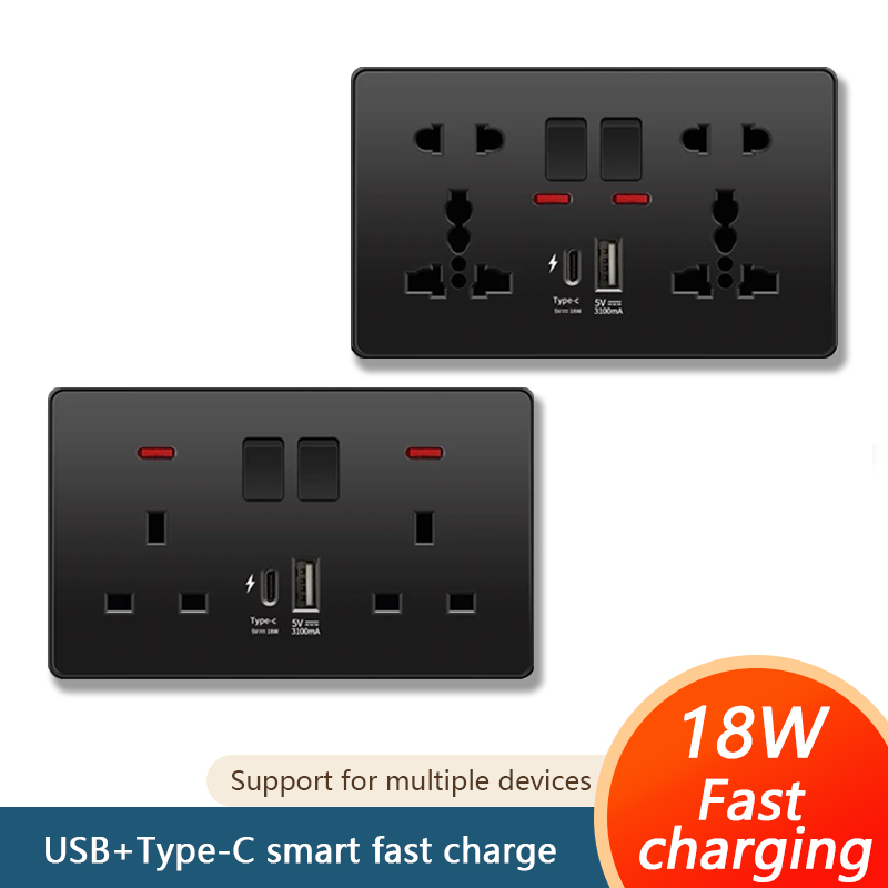 Outdoor Power Outlet - Universele 18W Snelle Type C Wandcontactdoos