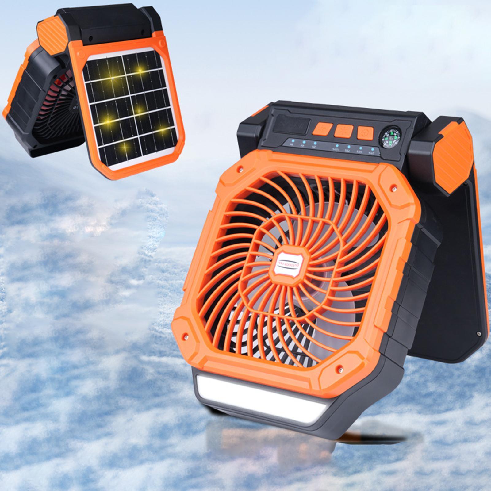 Outdoor Power With Timer - Zonne-aangedreven buitenventilator met USB-opladen, campingventilator, 90