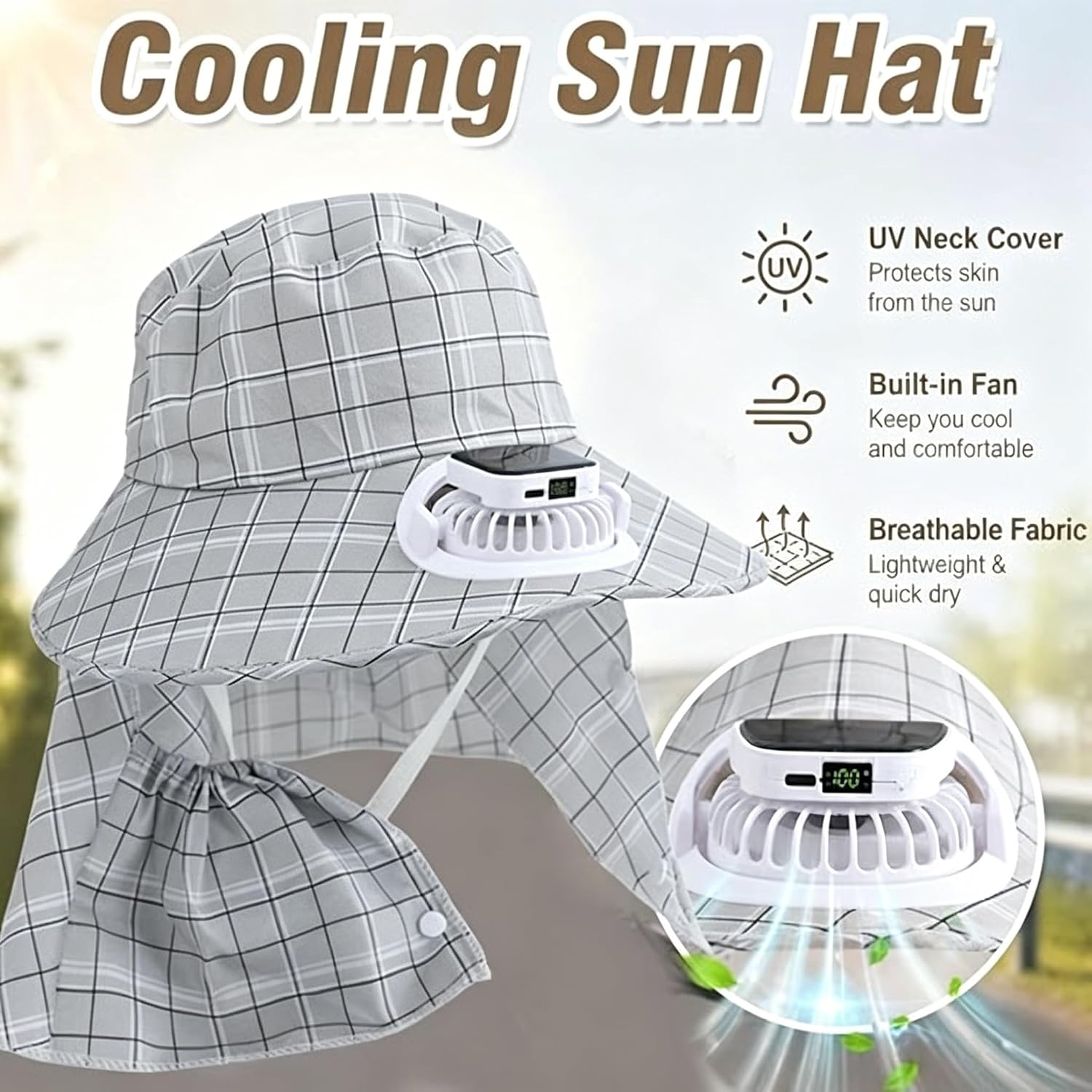 1PC Zonne-energie Nekbescherme - Outdoor Power Fan recensie en prijs