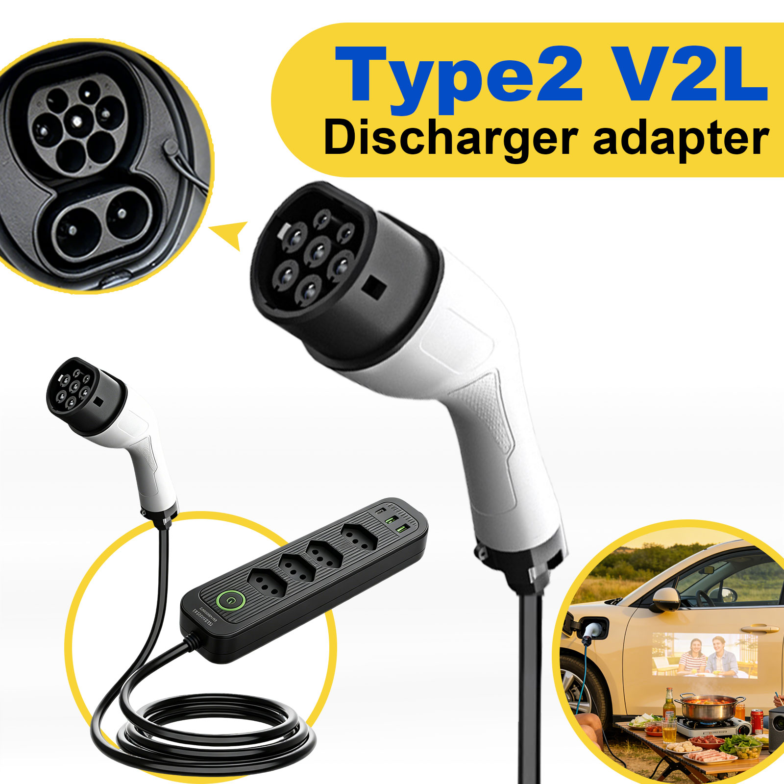 Type2 V2L-ontladingsadapter 16 - Outdoor Power Outlet recensie en prijs
