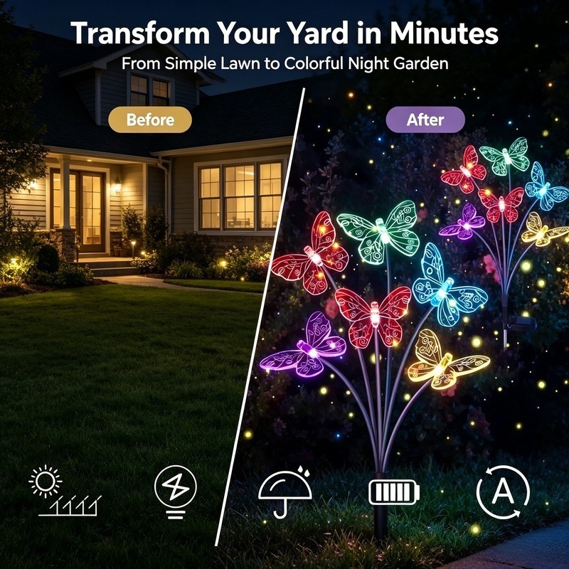 Vlinderlampen op zonne-energie - Outdoor Power For Lights recensie en prijs